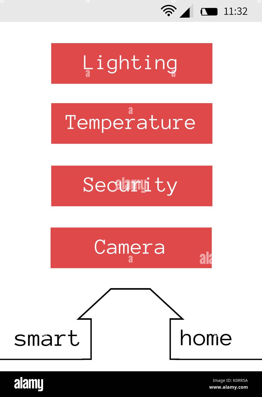 Digital composite of Smart house application interface Stock Photo