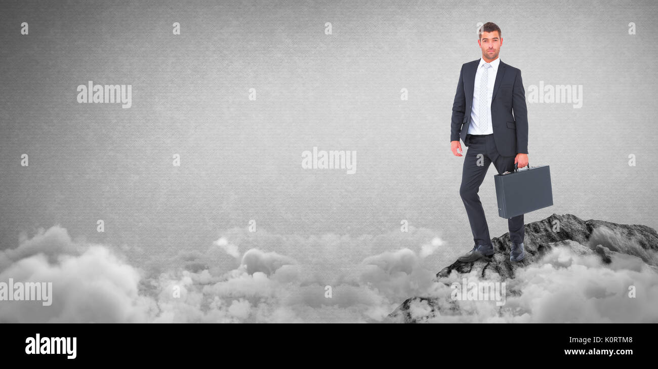 Man in grey suit and briefcase hi-res stock photography and images - Alamy