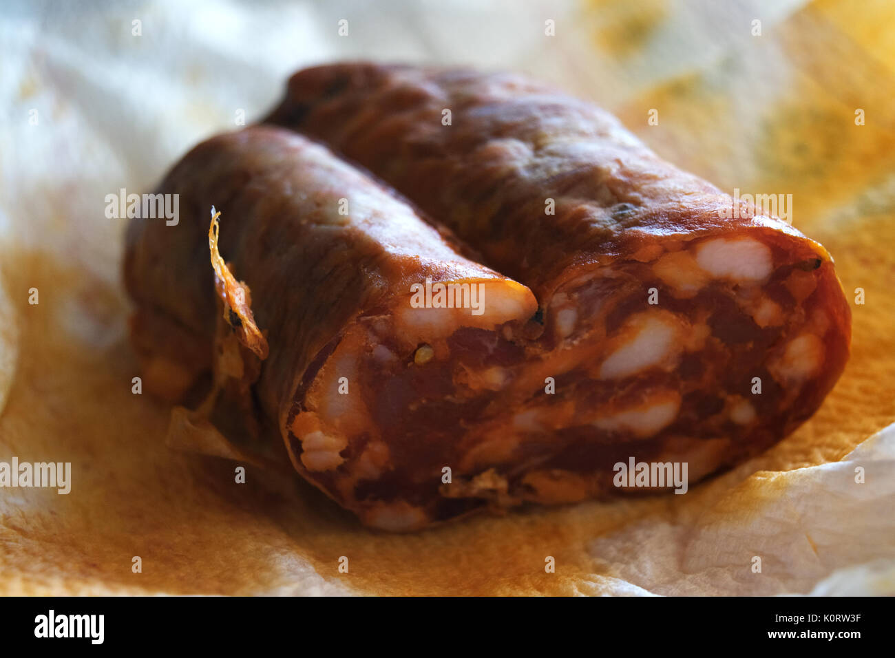 traditional hot calabrese salami called soppressata Stock Photo Alamy