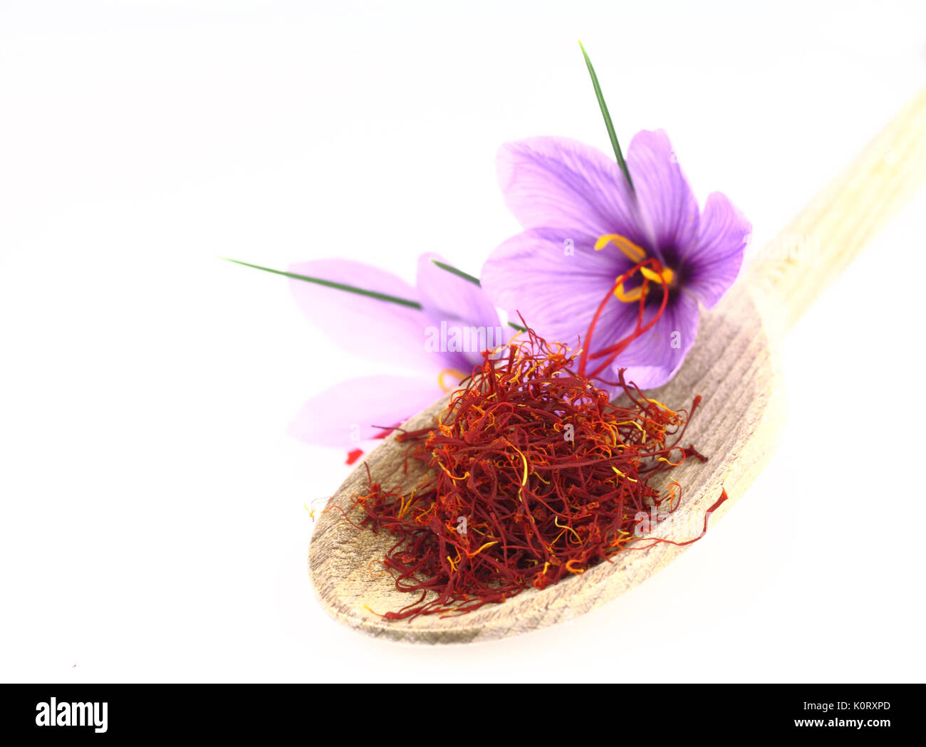 Dried saffron spice and Saffron flowers Stock Photo Alamy
