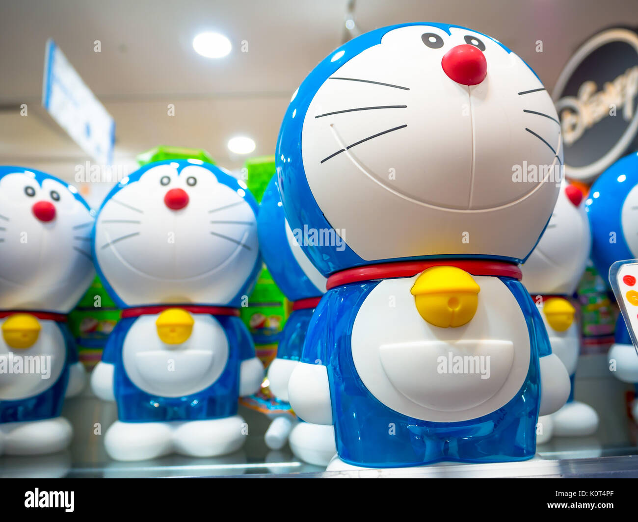 TOKYO, JAPAN JUNE 28 - 2017: Close up of assorted doraemon toy, located in a toy center in Tokyo Stock Photo