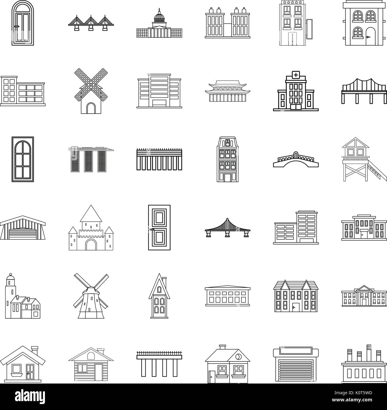 Church icons set, outline style Stock Vector Image & Art - Alamy