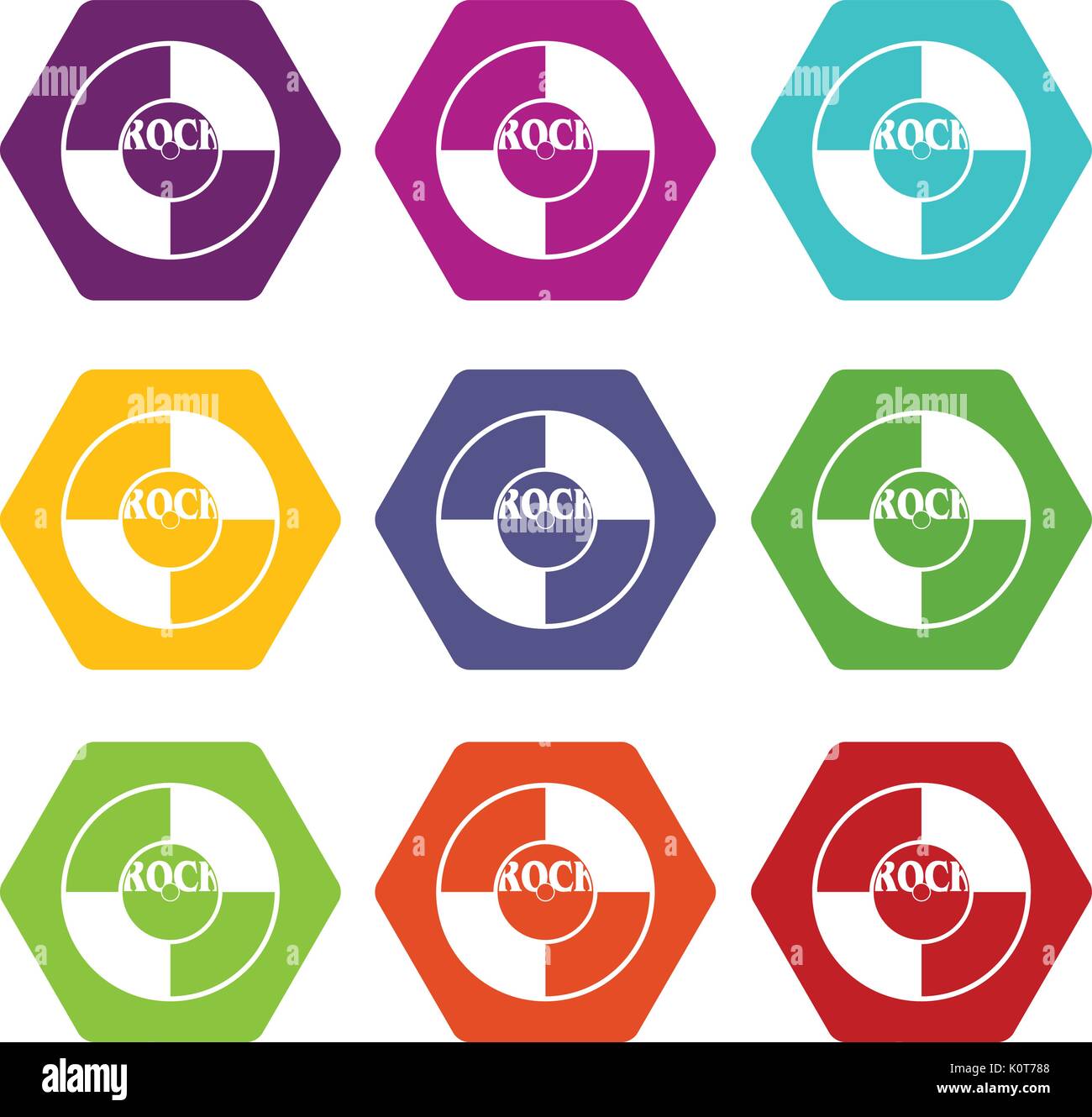Vinyl icon set color hexahedron Stock Vector Image & Art - Alamy
