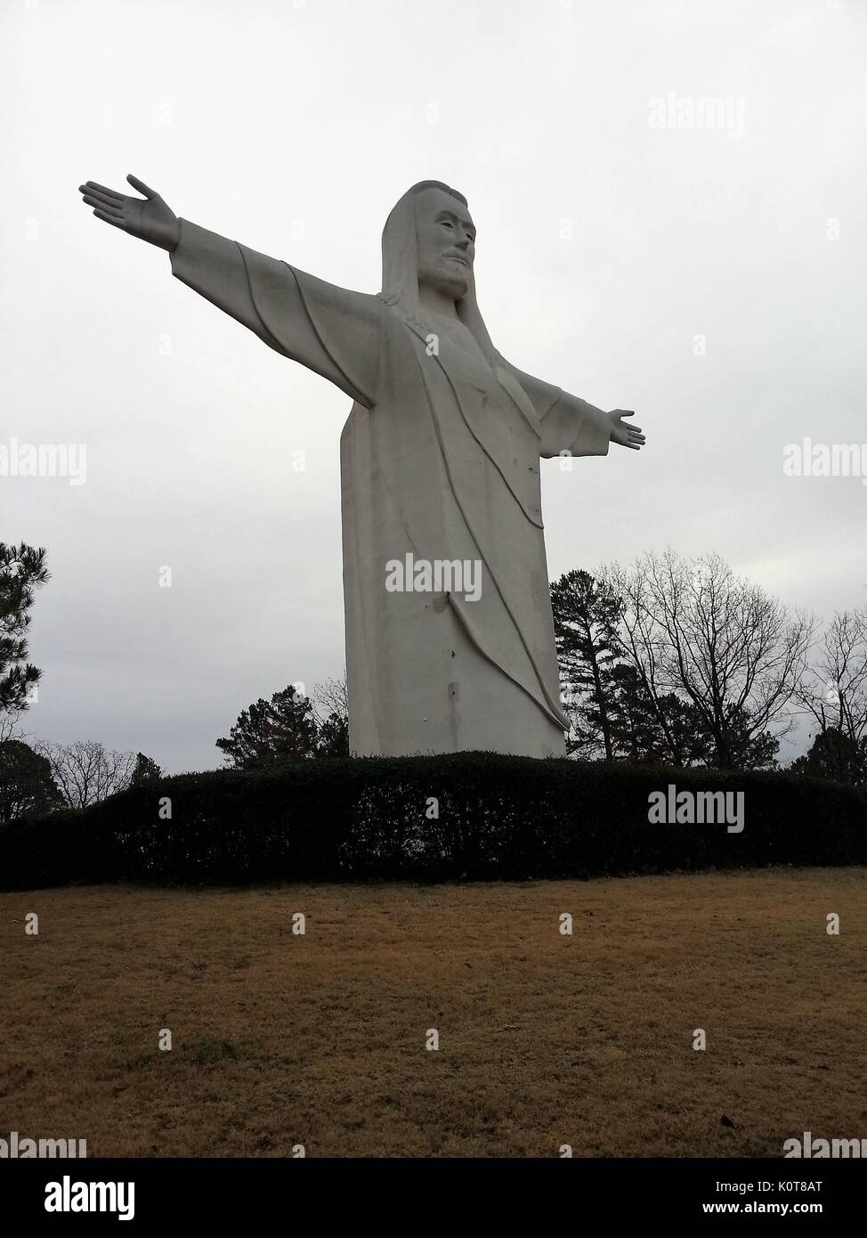 The Christ of the Ozarks statue  a monumental sculpture of Jesus near Eureka Springs- Arkansas Stock Photo