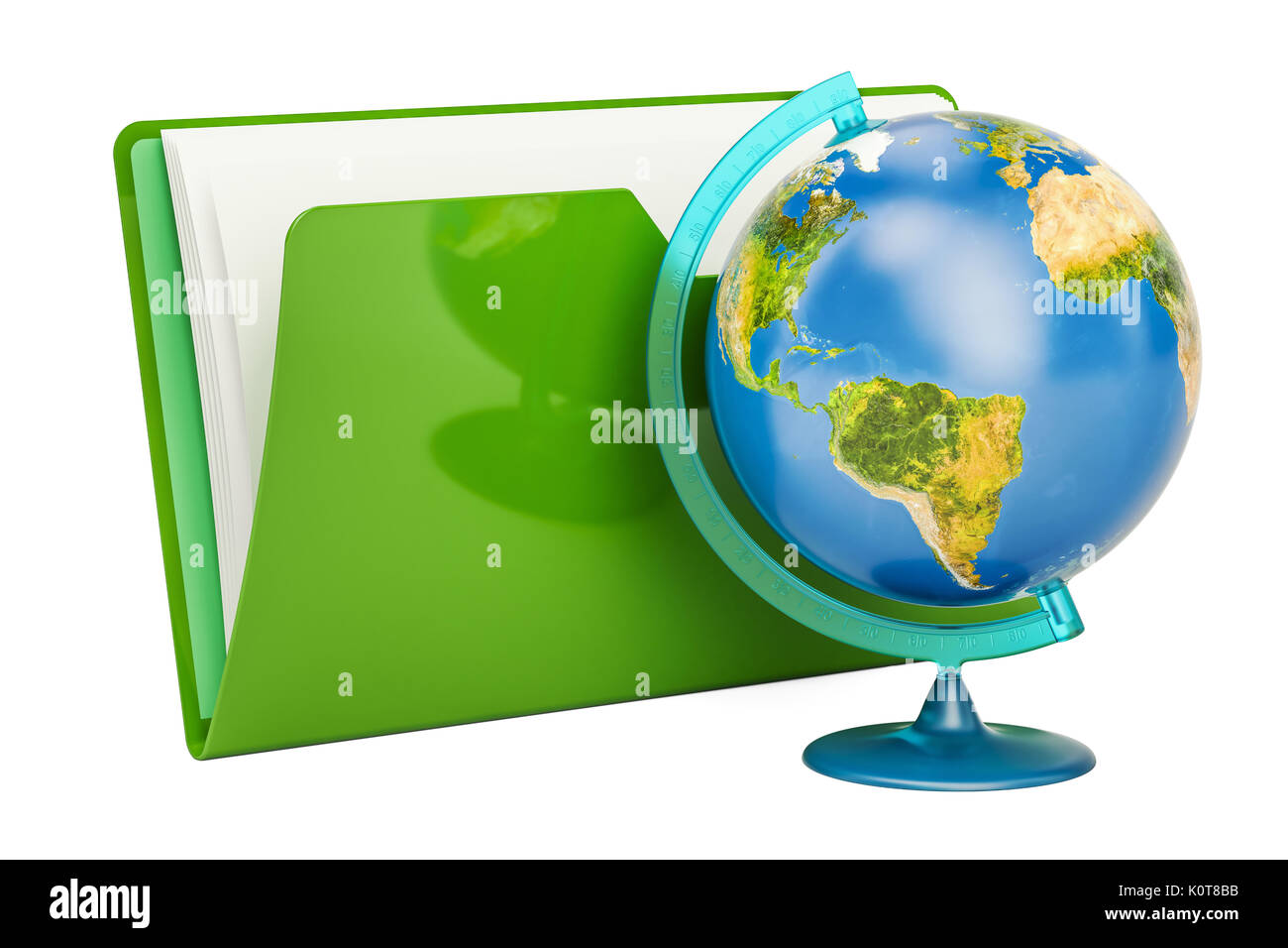 Geographical globe of planet Earth, 3D rendering Stock Photo