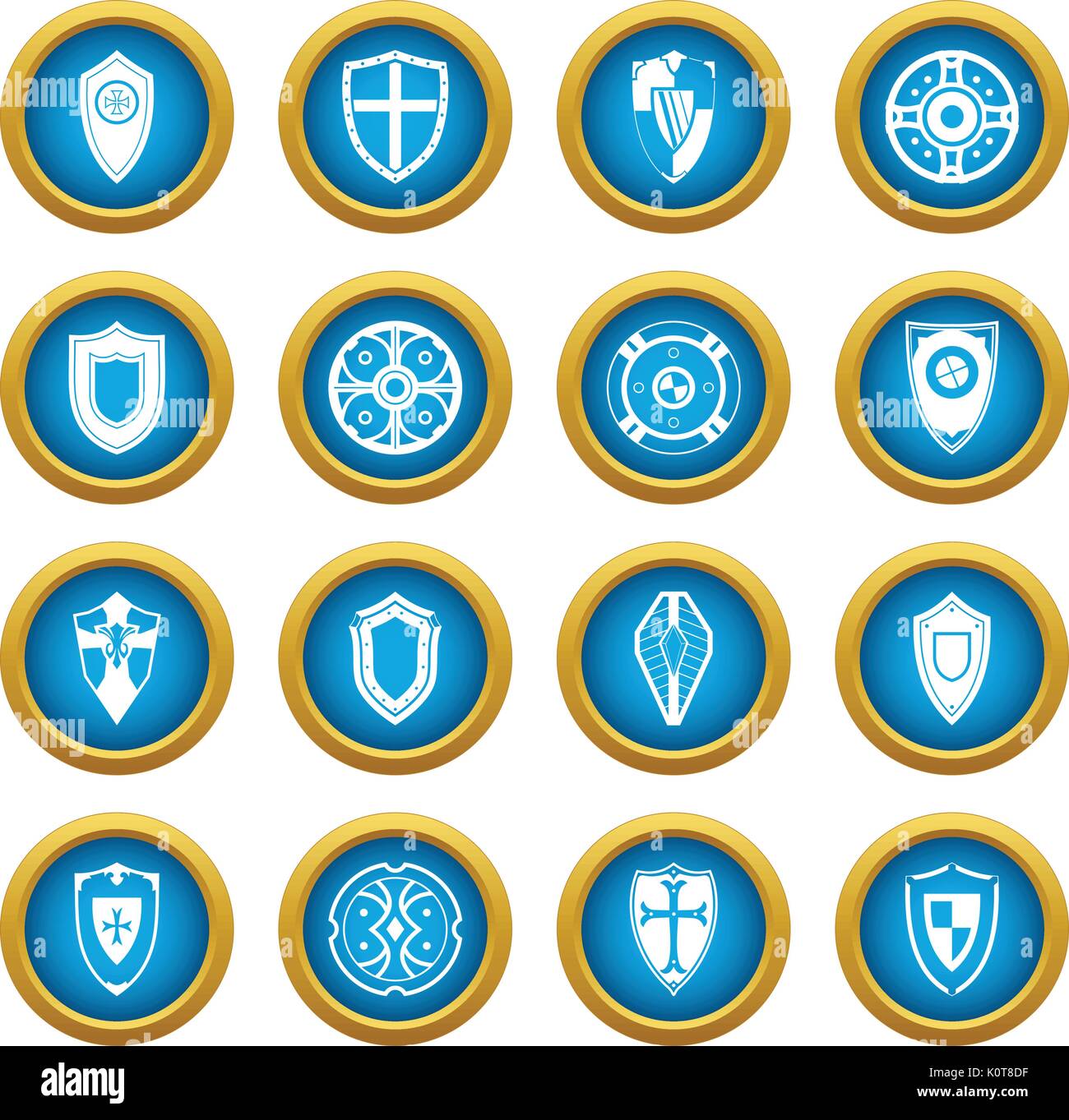 Shields set icons blue circle set Stock Vector Image & Art - Alamy
