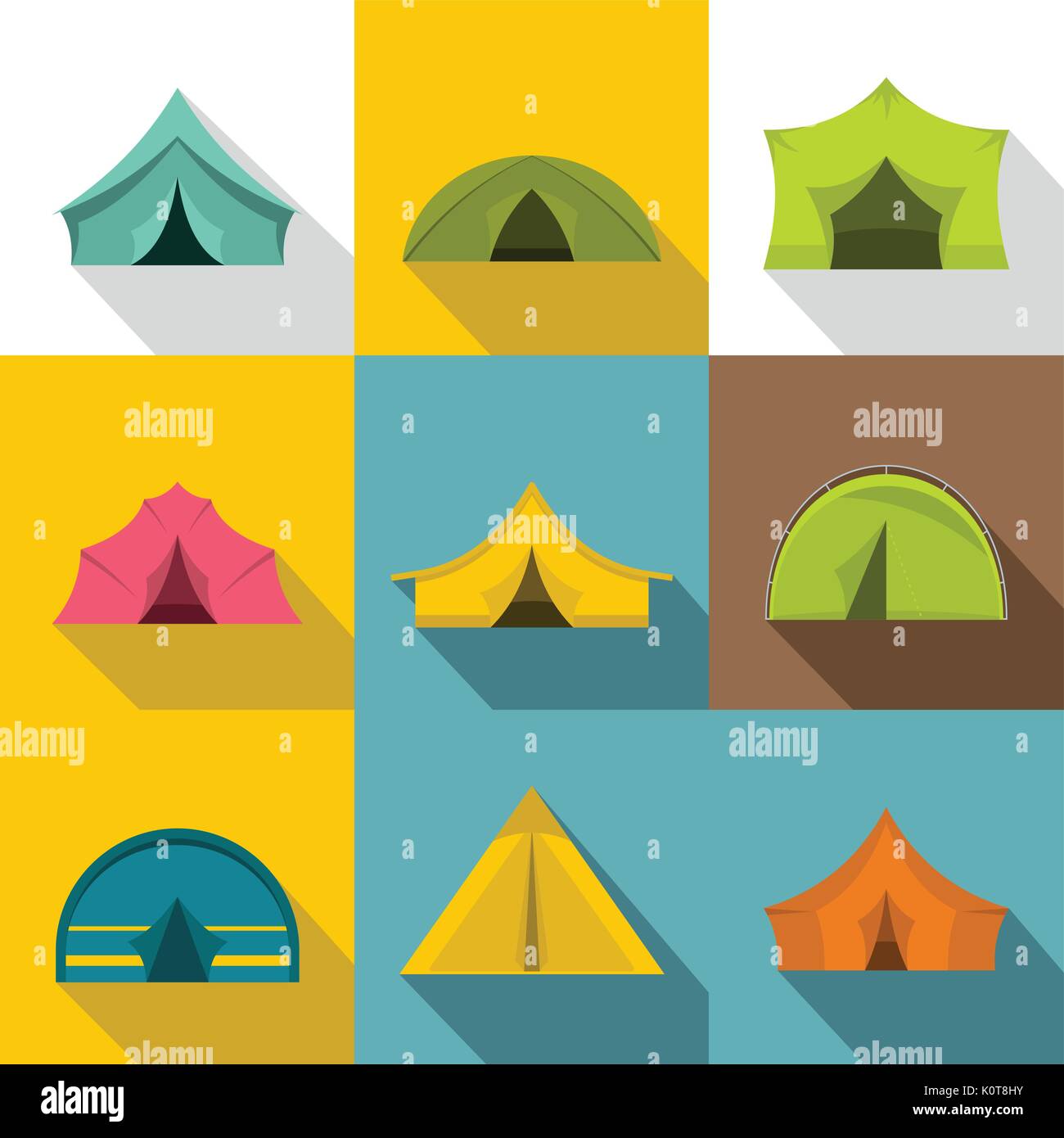 Tourist tent icons set, flat style Stock Vector Image & Art - Alamy