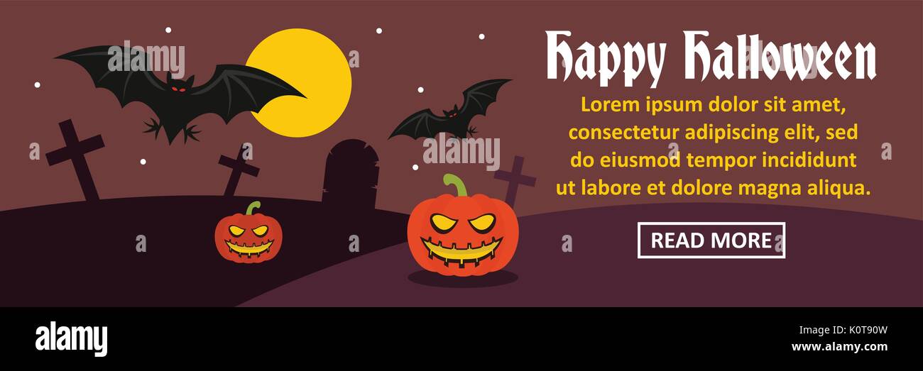 Happy Halloween banner horizontal concept Stock Vector