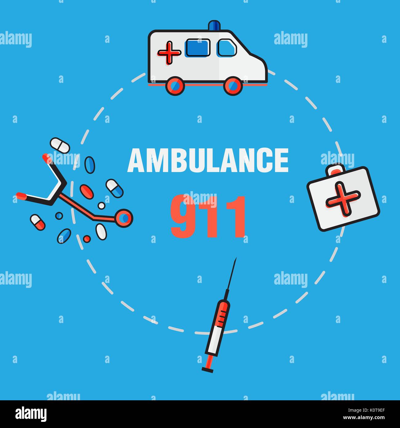 vector illustration of flat line art design of Medical concept ...