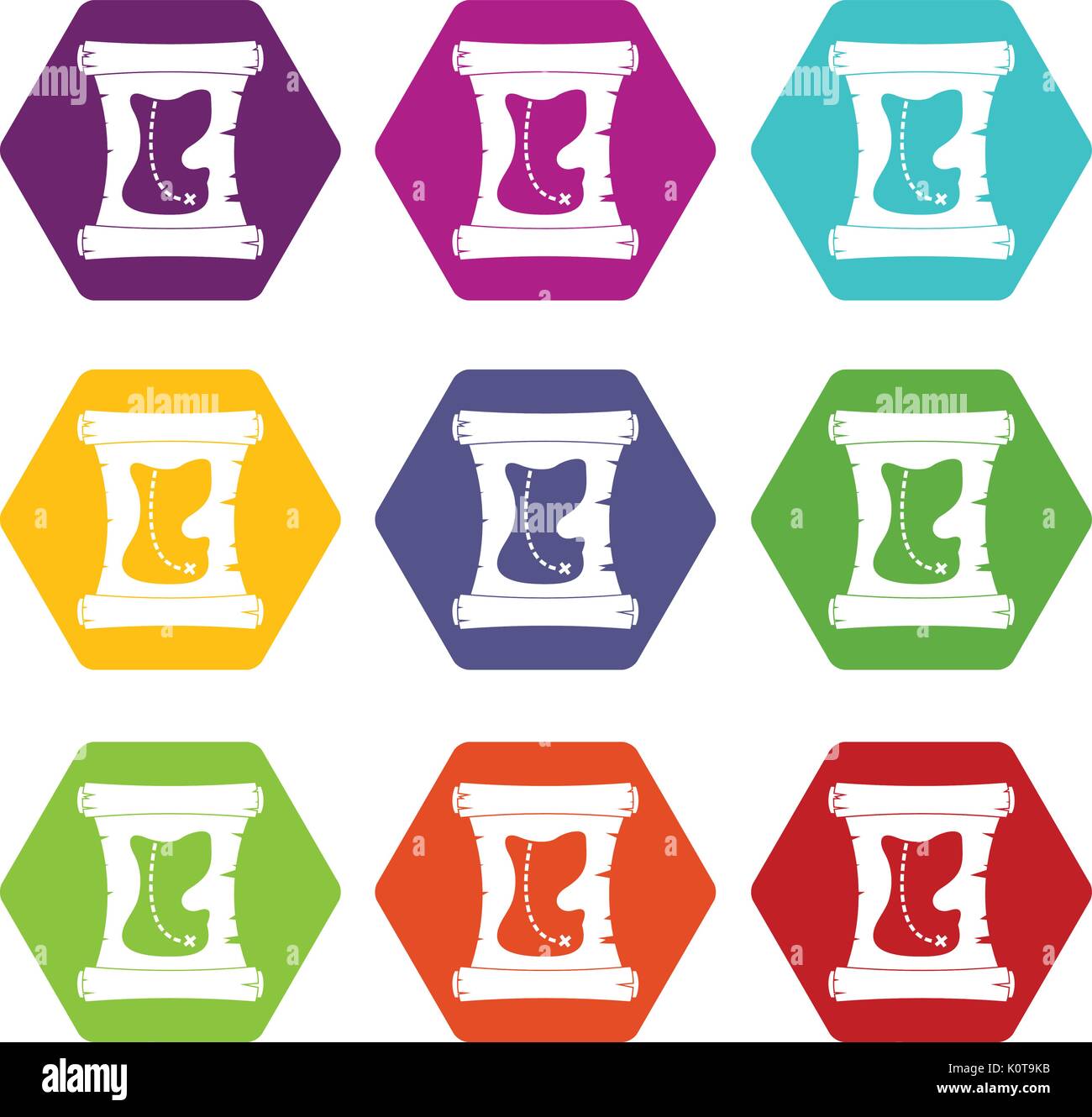 Treasure map icon set color hexahedron Stock Vector Image & Art - Alamy