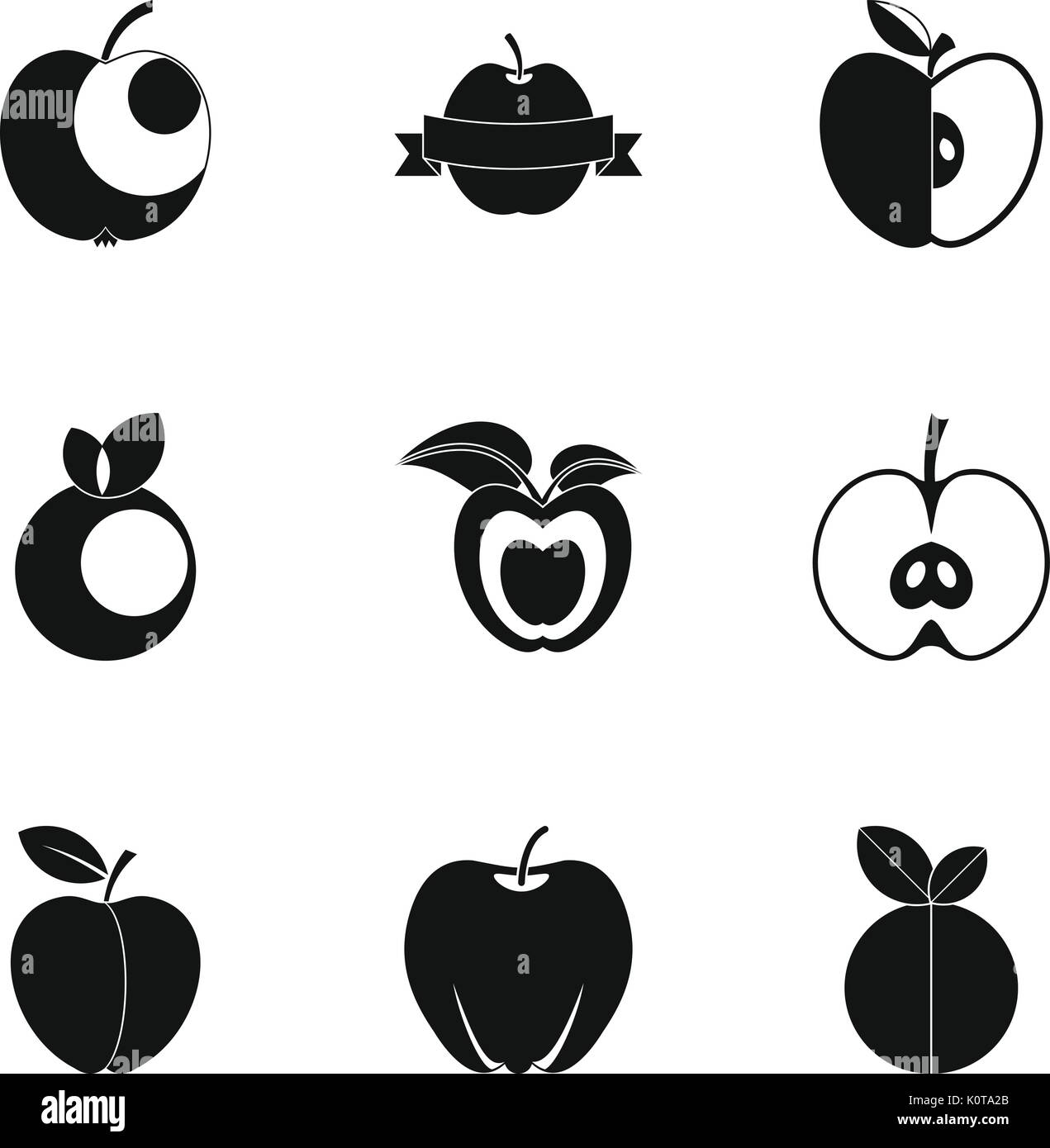 Apple icon set, simple style Stock Vector Image & Art - Alamy