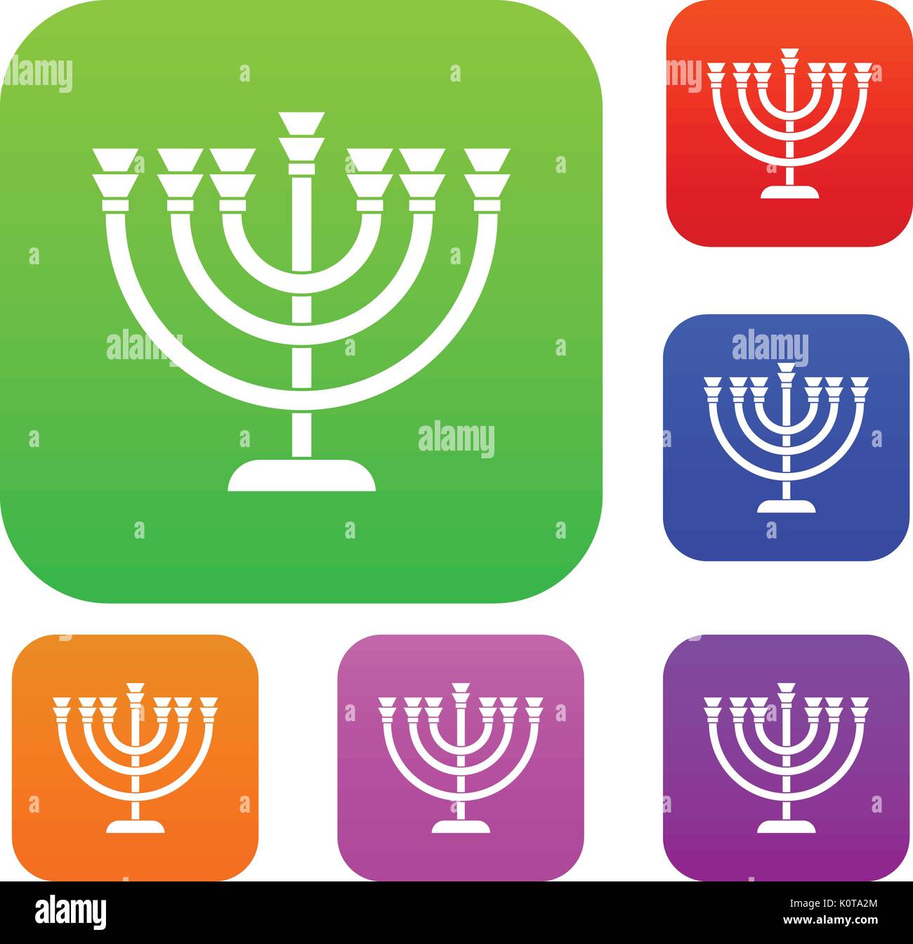 Menorah set collection Stock Vector Image & Art Alamy