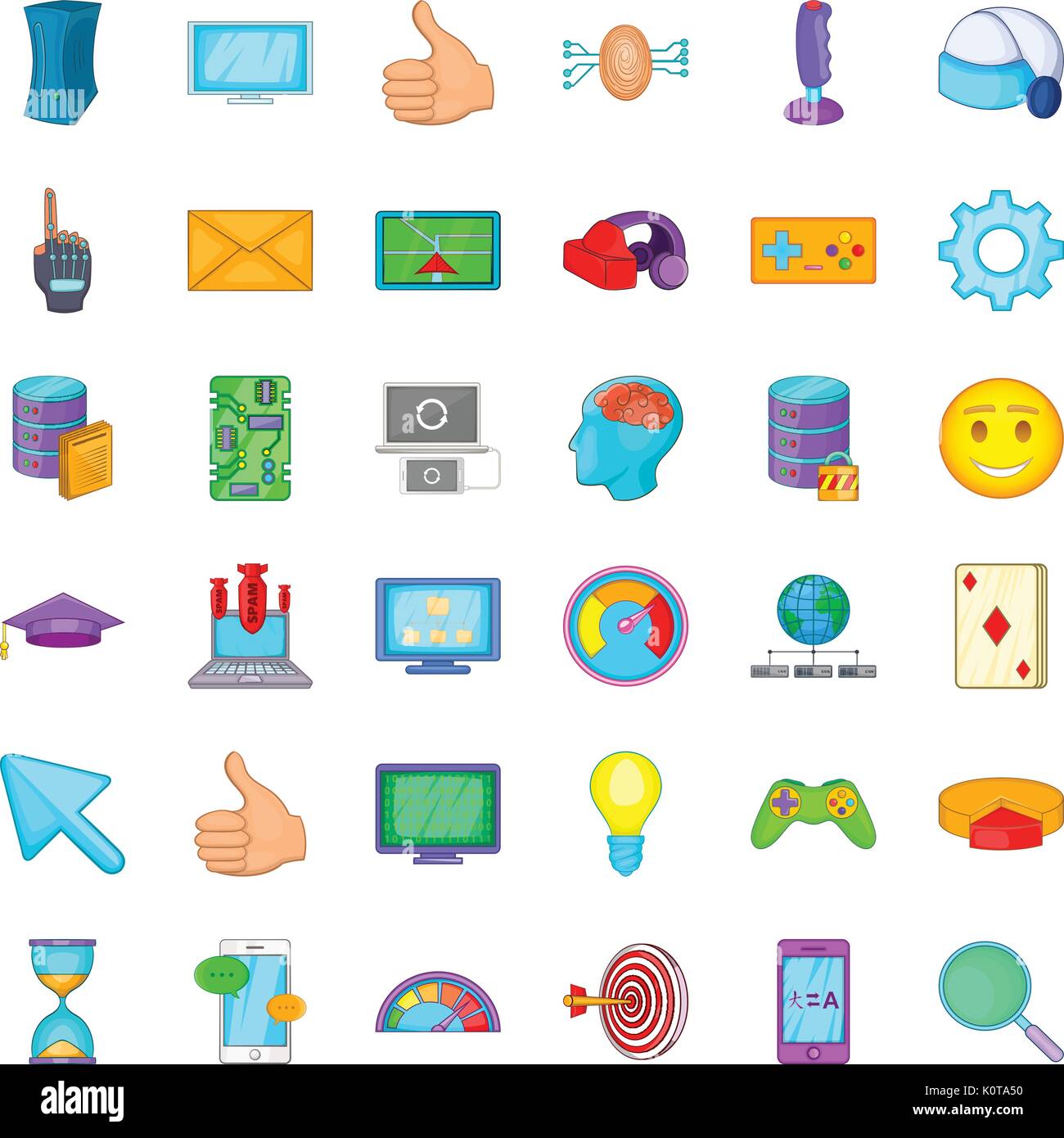 Joystick icons set, cartoon style Stock Vector Image & Art - Alamy