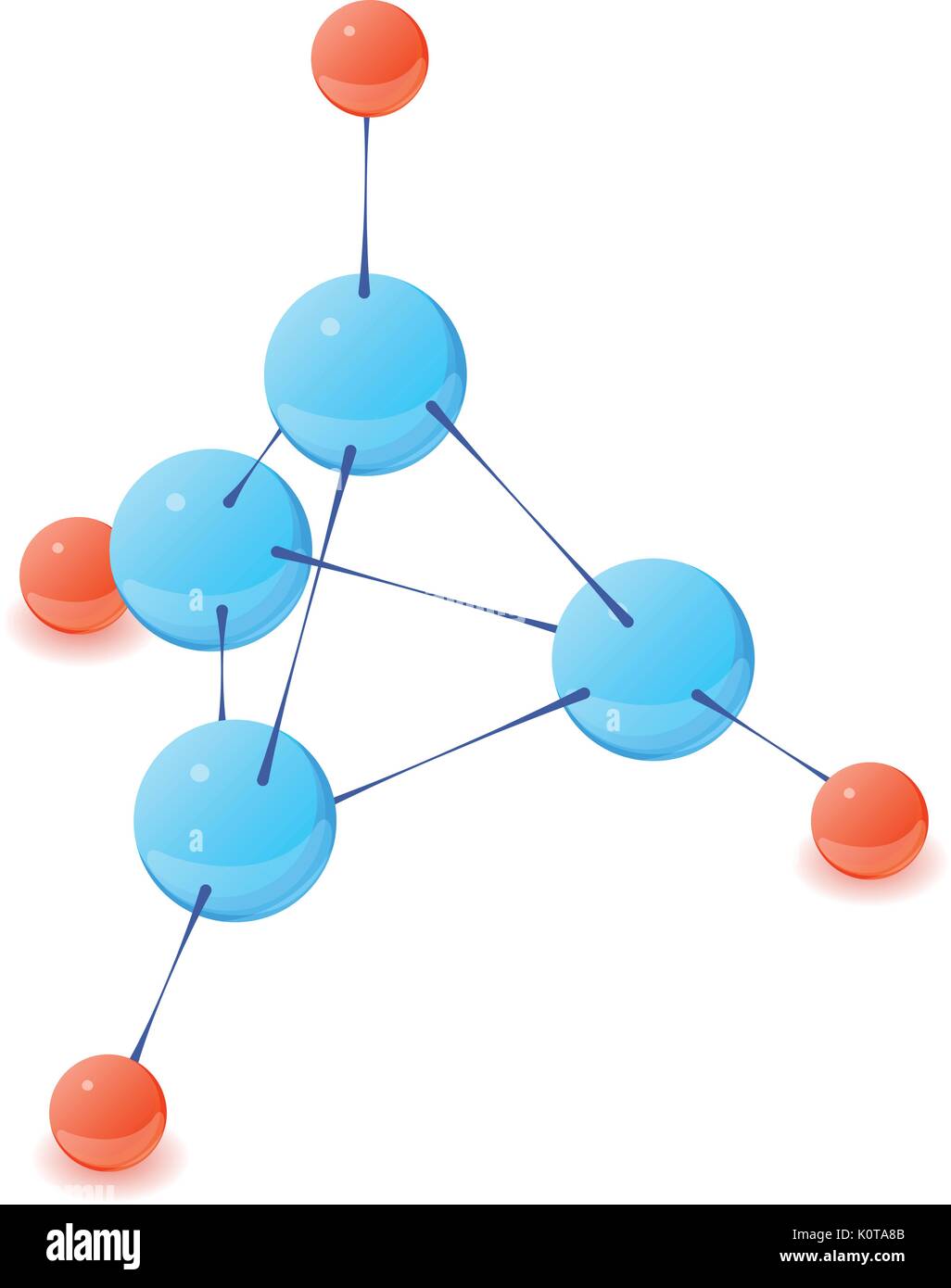 Multicolor molecule icon, isometric 3d style Stock Vector
