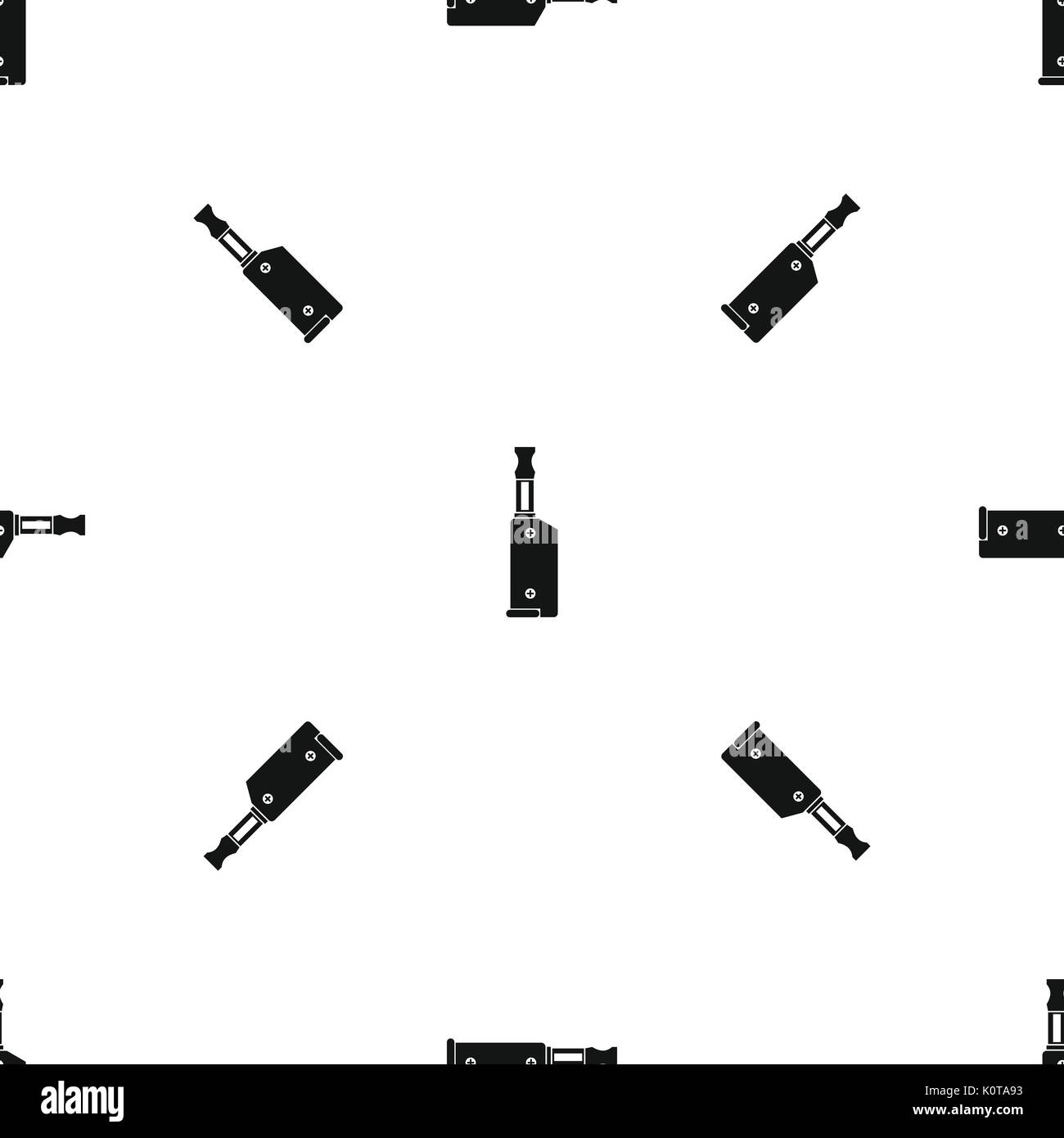 Electronic cigarette with mouthpiece pattern seamless black Stock Vector