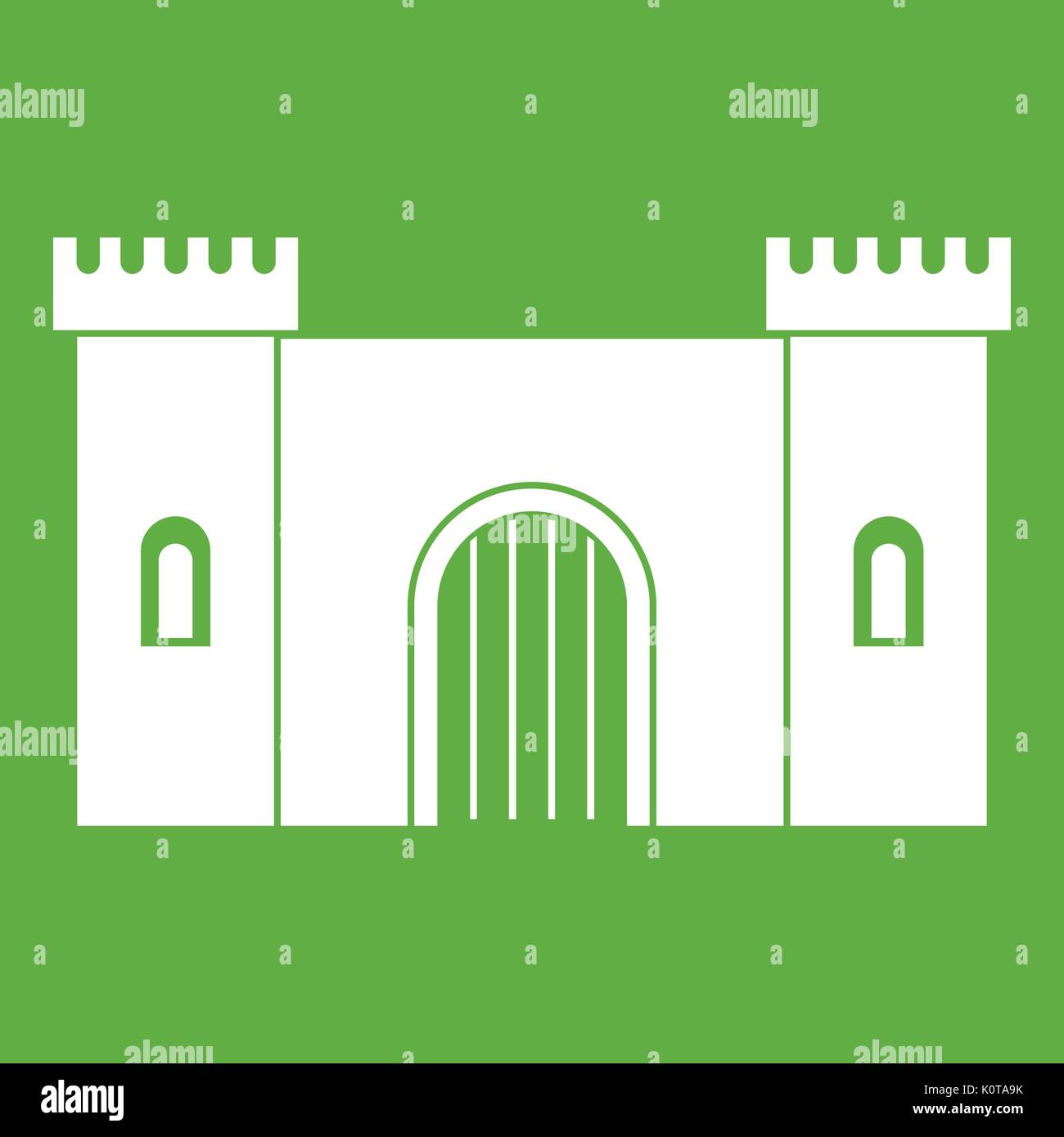 Fortress with gate icon green Stock Vector Image & Art - Alamy