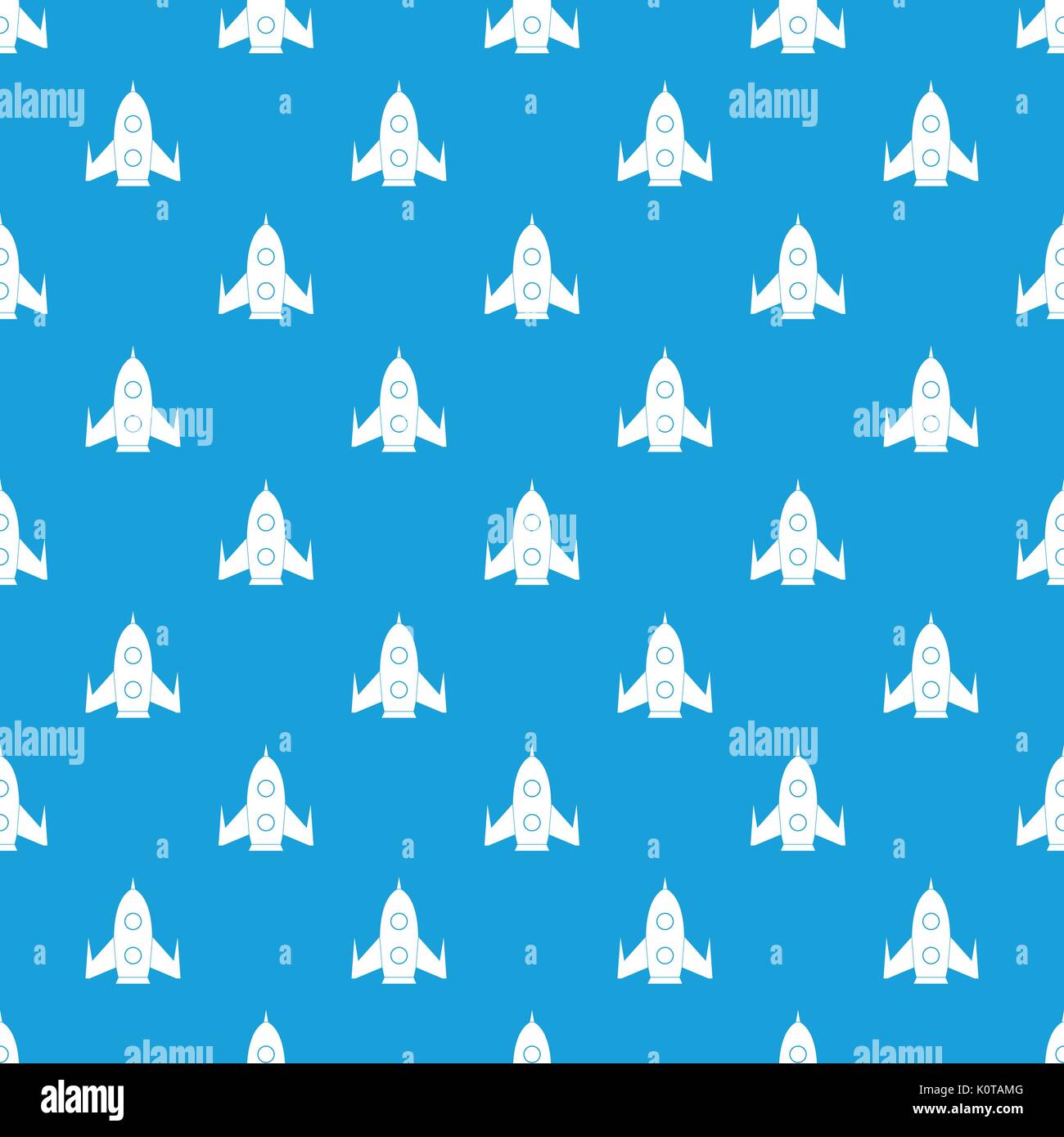 Rocket pattern seamless blue Stock Vector