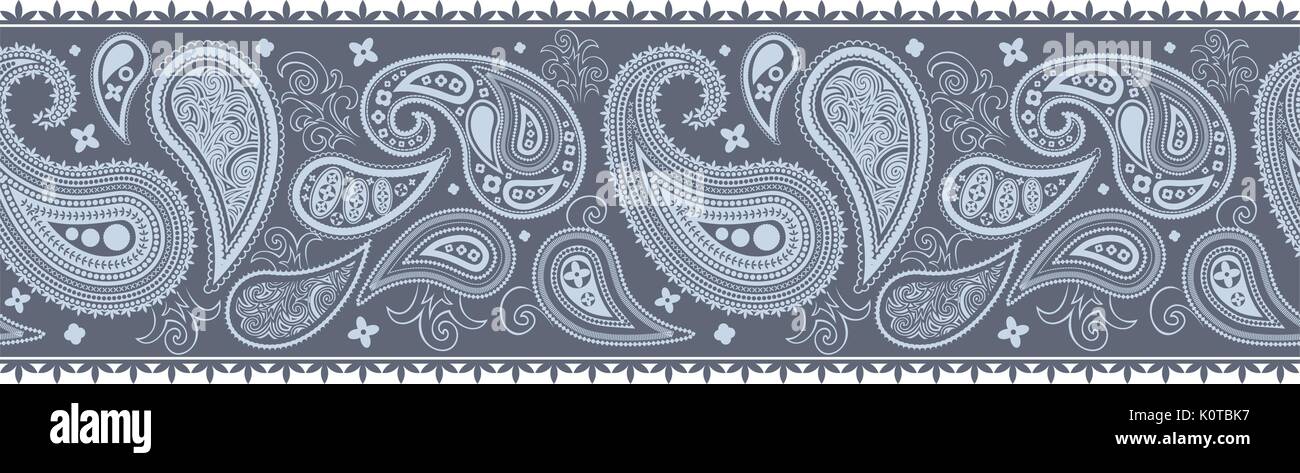 paisley border pattern in vector format, individual objects very easy ...