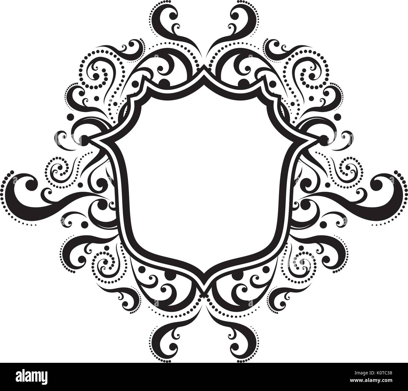 blank ornamental emblem with classic design elements, use for logo, frame, vector format very easy to edit, individual objects Stock Vector