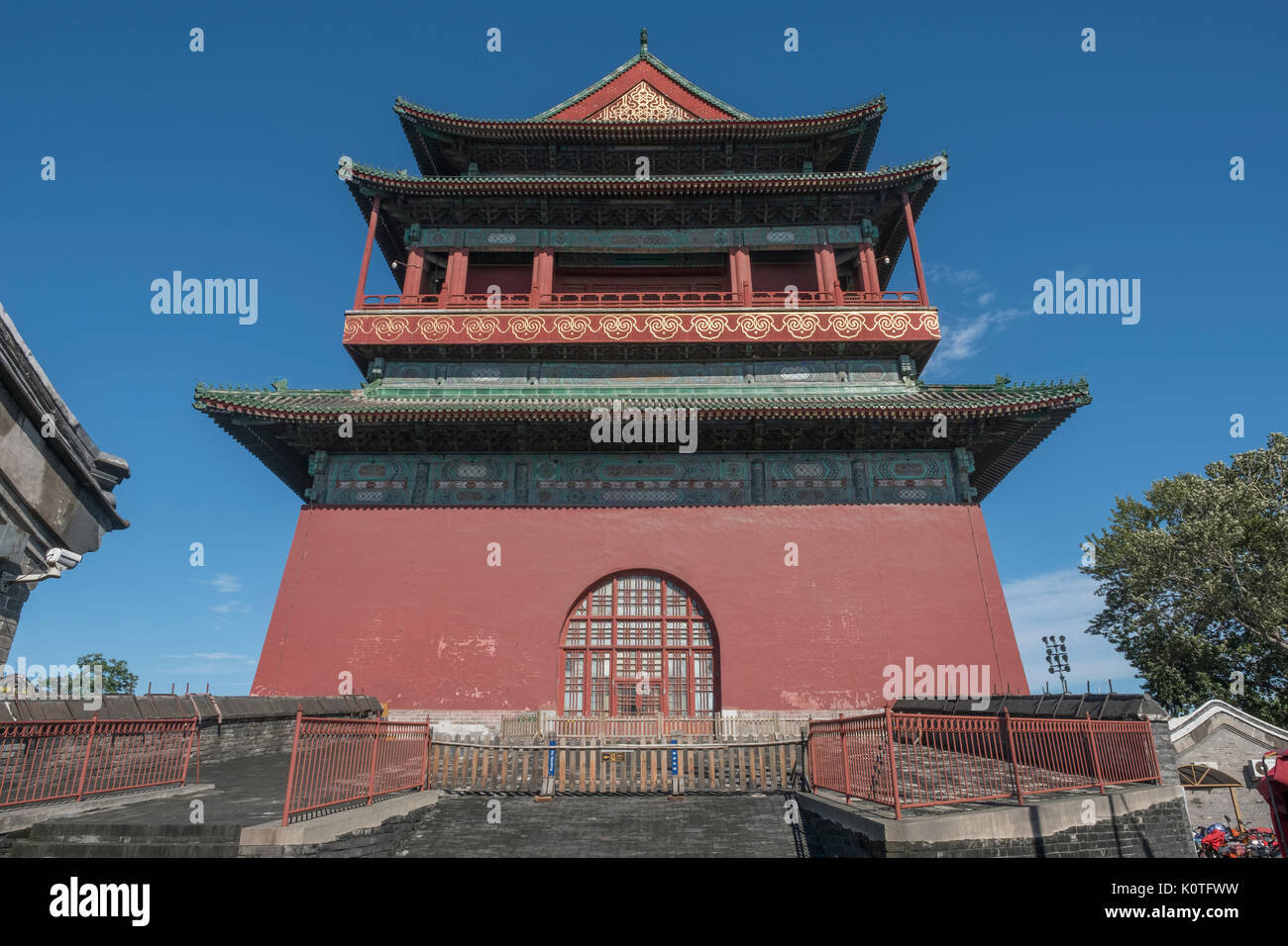 Drum-tower in Beijing, China. 23-Aug-2017 Stock Photo