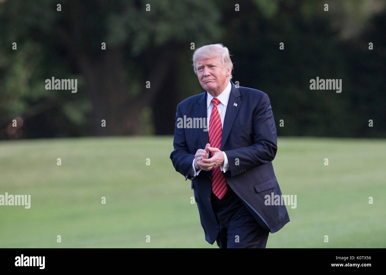 United States President Donald J. Trump returns to The White House in ...