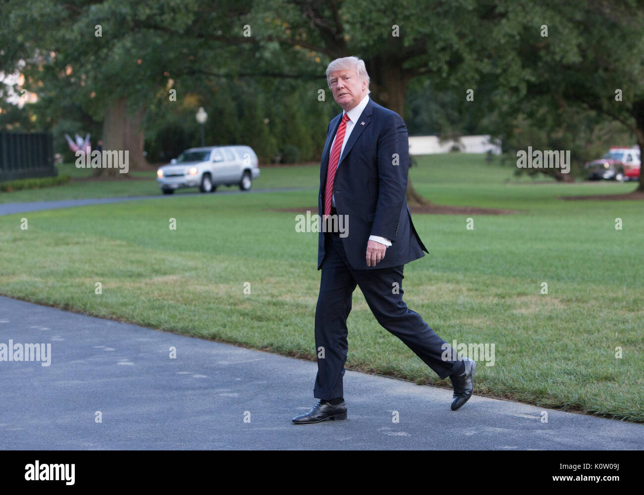 United States President Donald J. Trump returns to The White House in ...