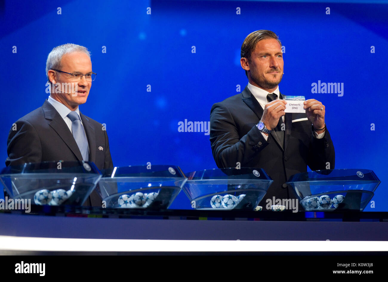 Monaco, Monte Carlo - August 24, 2017: UEFA Champions League Group Stage  Draw and Player of the
