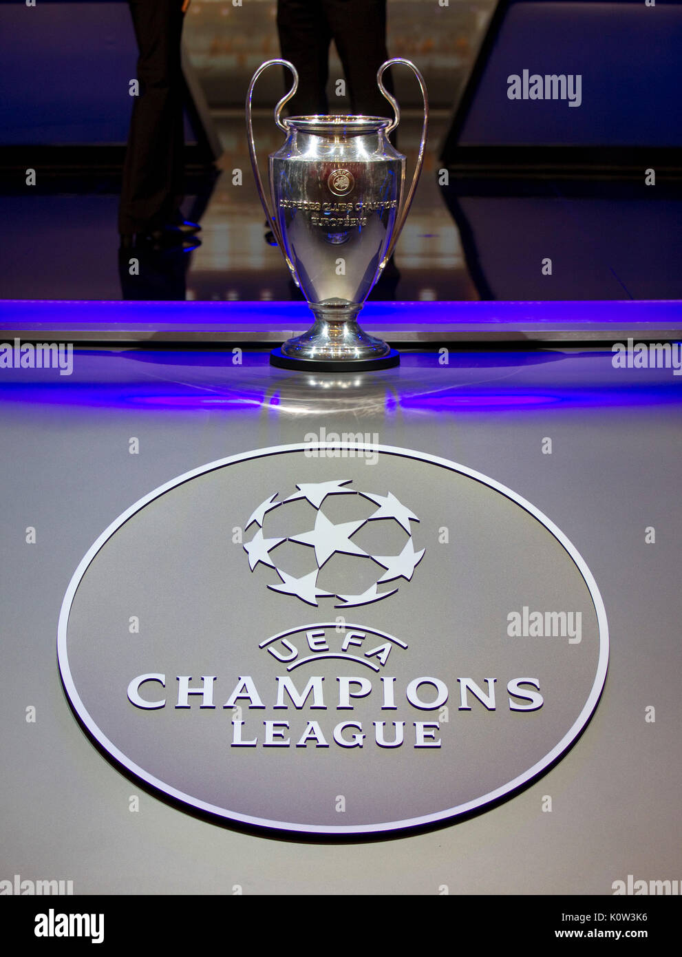 Monaco, Monte Carlo - August 24, 2017: UEFA Champions League Group Stage Draw and Player of the Year Awards, Season Kick Off 2017-2018 in Monaco Trophy | usage worldwide Stock Photo