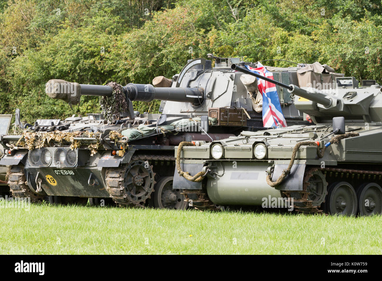 Vehicles preparing for the 1st day of the Tanks, trucks and Firepower