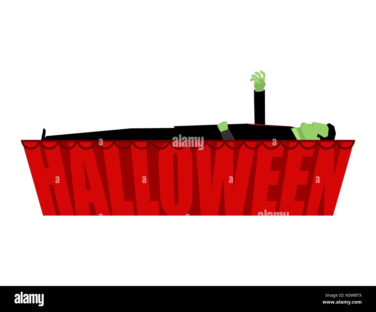 Halloween Zombie in coffin draws hand Stock Vector Image & Art Alamy