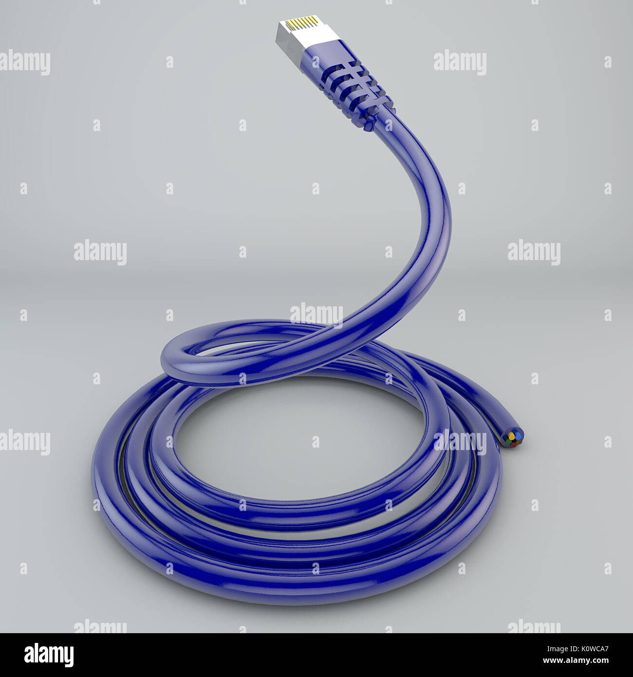 Rolled cable, connection, bandwidth, broadband Stock