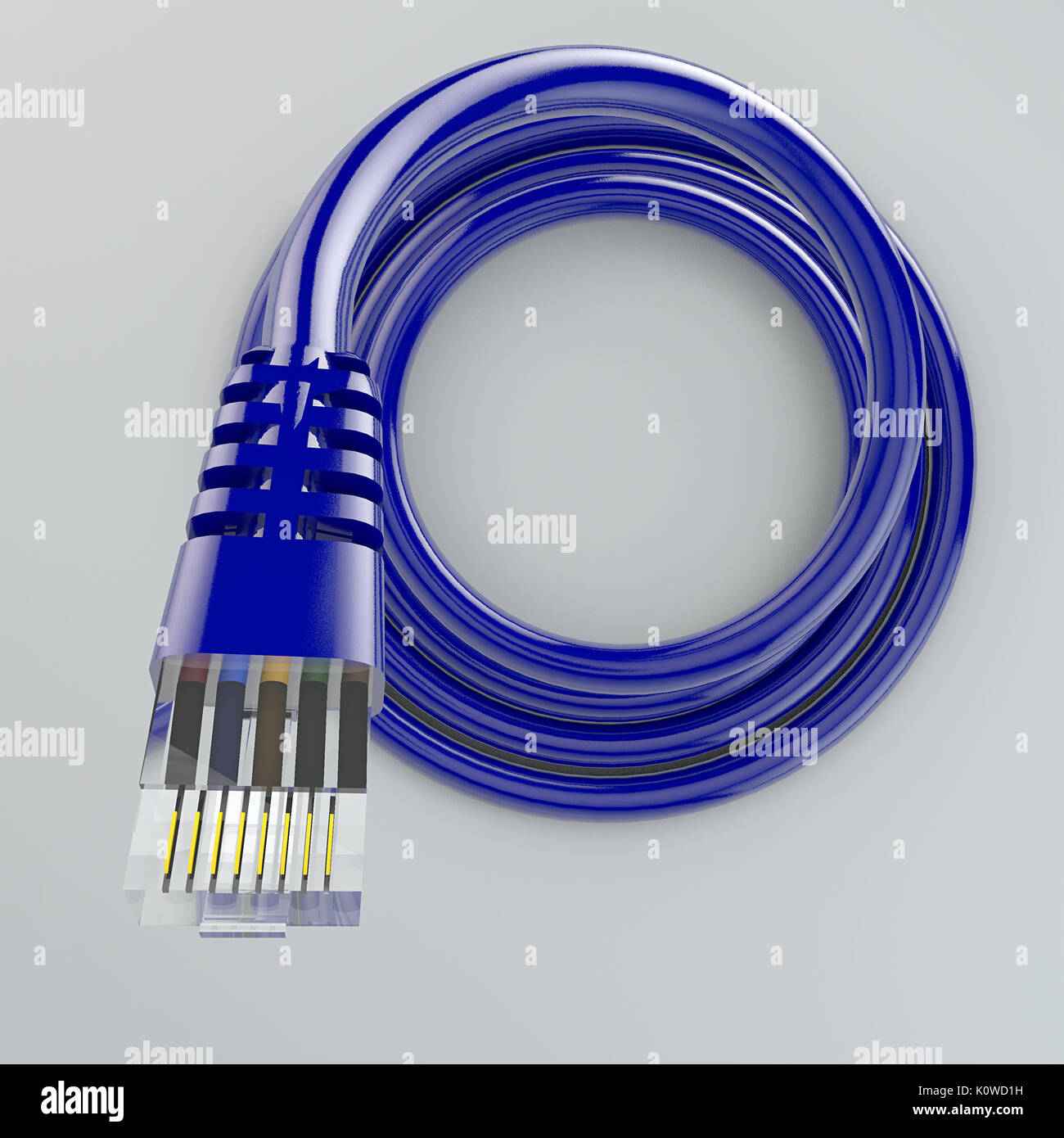 Rolled cable, connection, bandwidth, broadband Stock