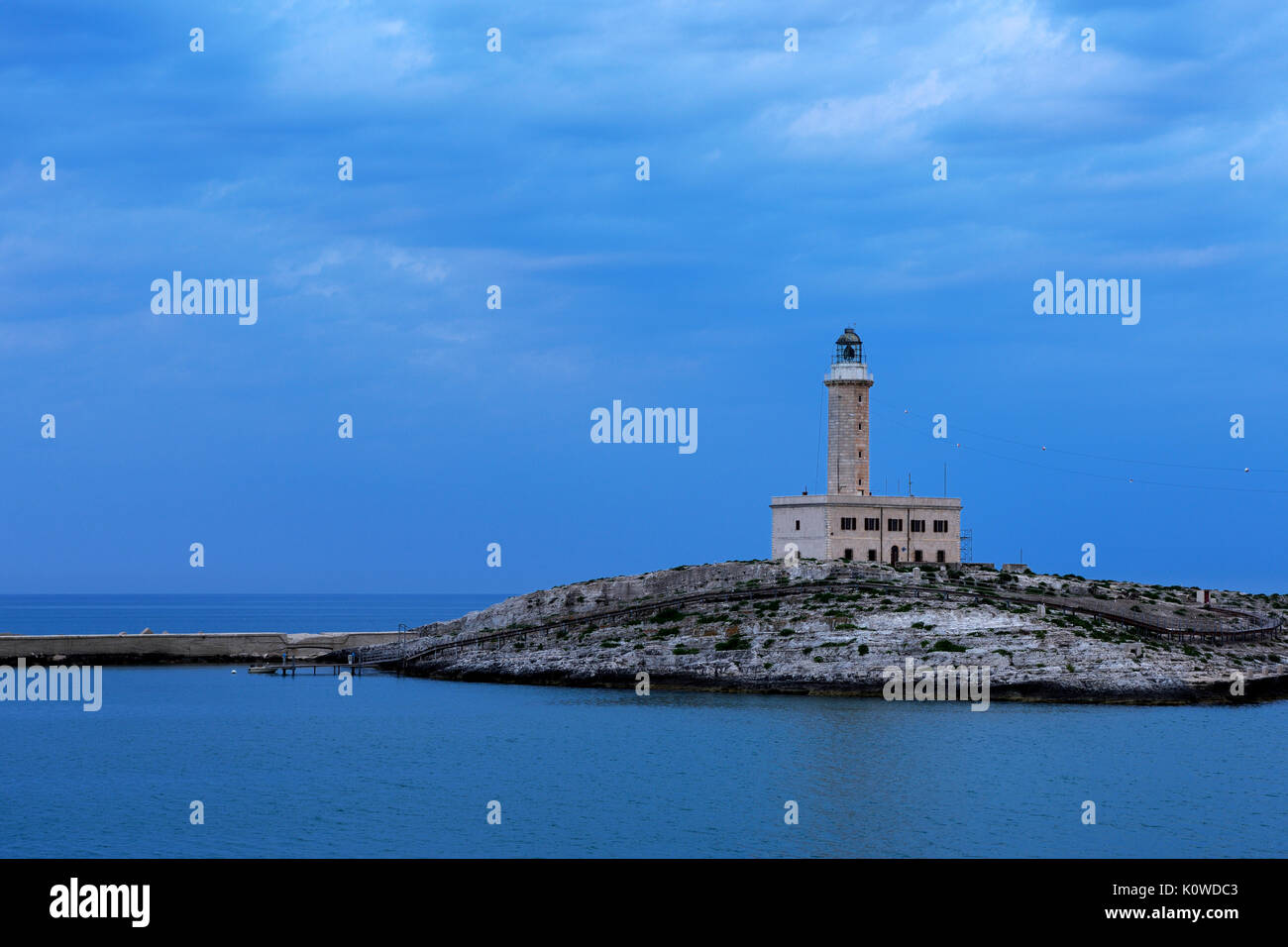 Lighthouse, Vieste, Gargano, Province of Foggia, Apulia, Southern Italy, Italy Stock Photo