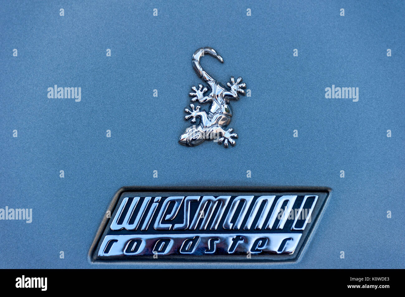 Gecko, logo of Wiesmann luxury sports cars on a roadster Stock Photo