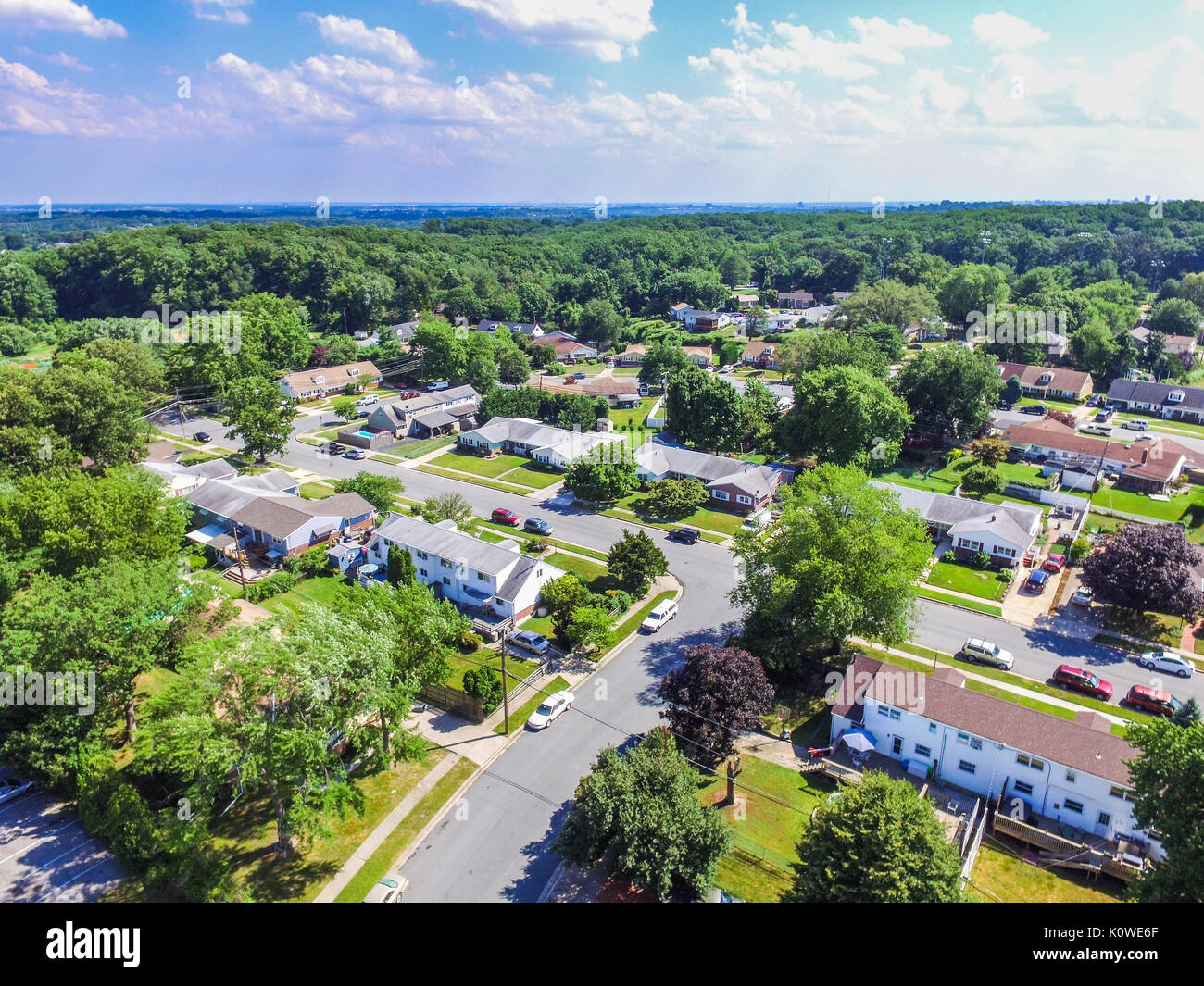 Aerial of a Neighborhood in Parkville in Baltimore County, Maryland ...