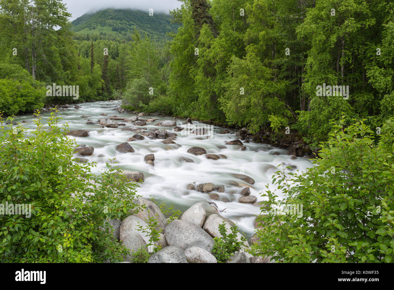 Little Susitna River, Hatcher Pass, Wasilla, Alaska, USA Stock Photo