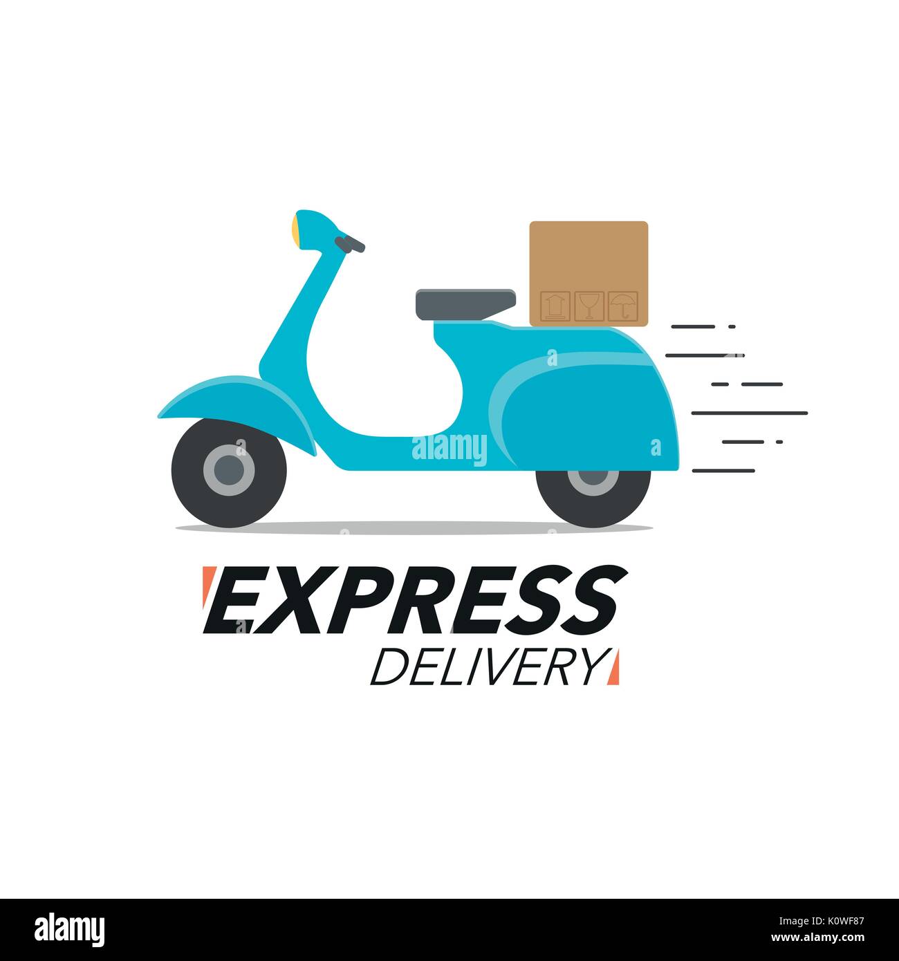 Express Delivery Icon Concept Scooter Motorcycle Service Order Worldwide Shipping Modern Design Vector Illustration Stock Vector Image Art Alamy
