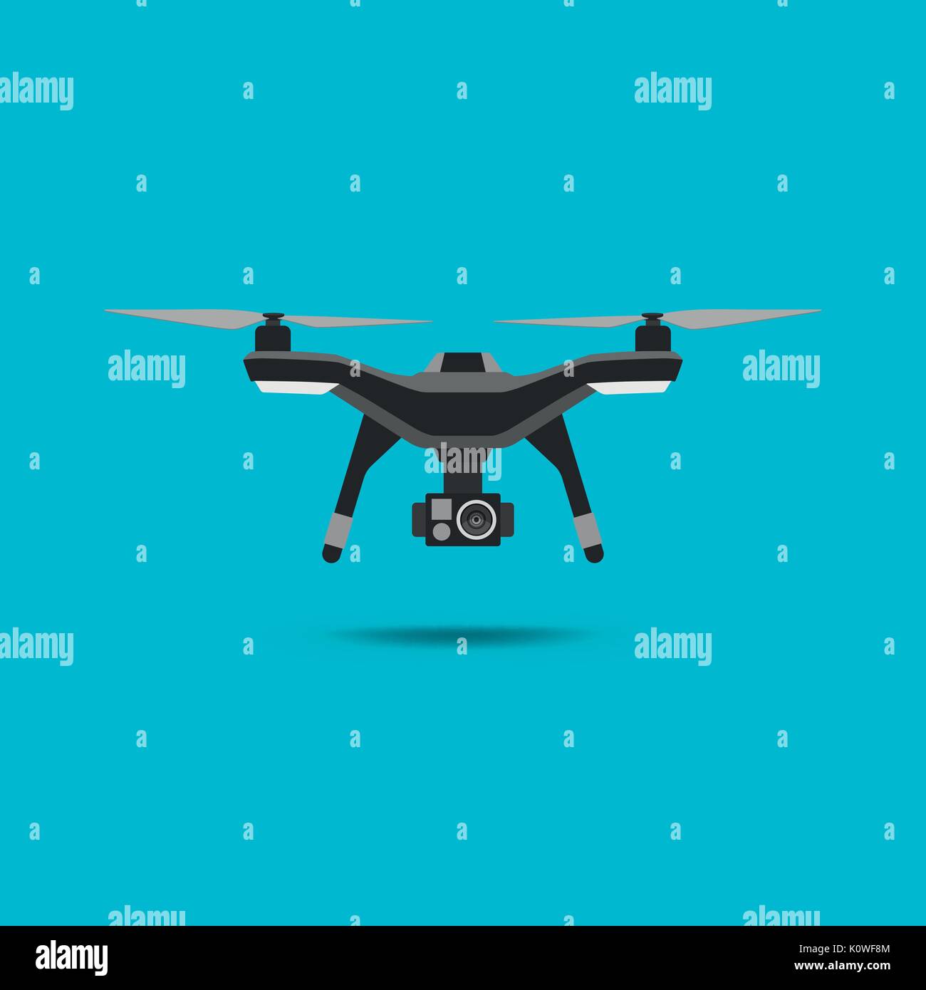 Drone icon. Copter or quadcopter with camera modern design. Vector illustration. Stock Vector
