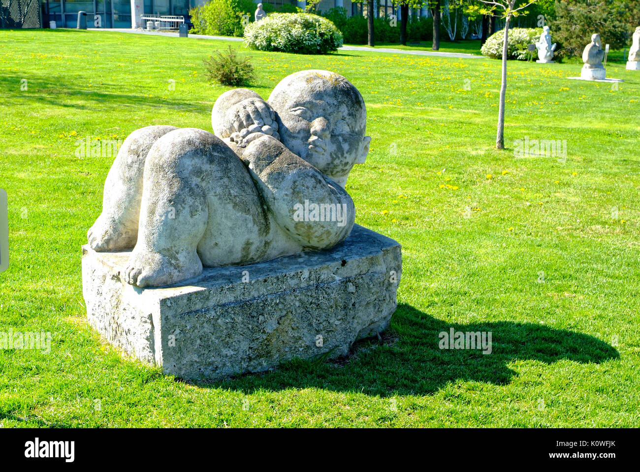 sculpture in the Park in spring, Tretyakov gallery, Moscow Stock Photo