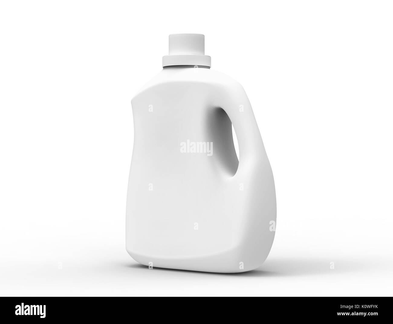 Blank laundry detergent bottle, white container mockup in 3d rendering ...