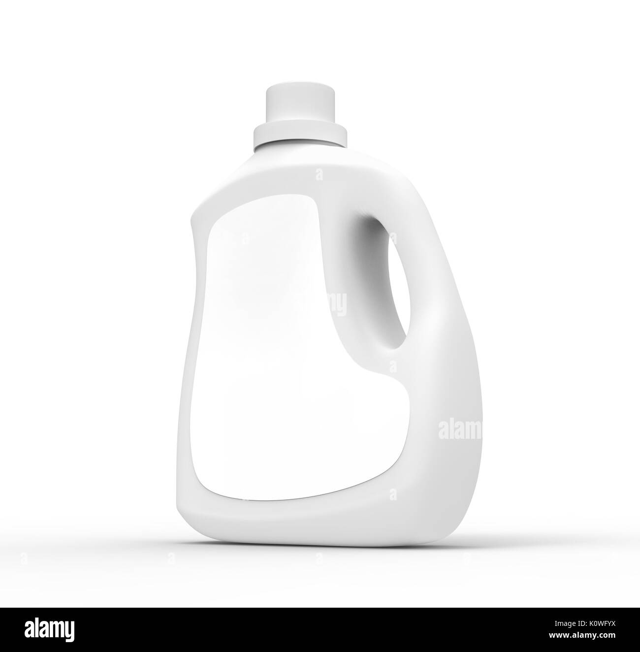 Blank laundry detergent bottle, white container mockup with label in 3d ...