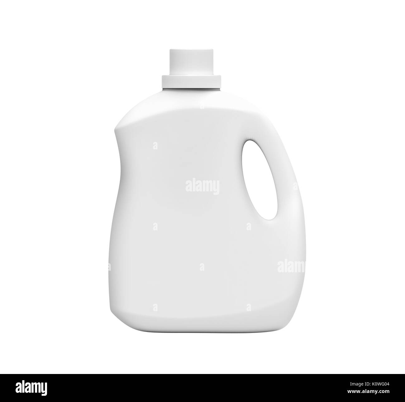 Blank laundry detergent bottle, white container mockup in 3d rendering ...