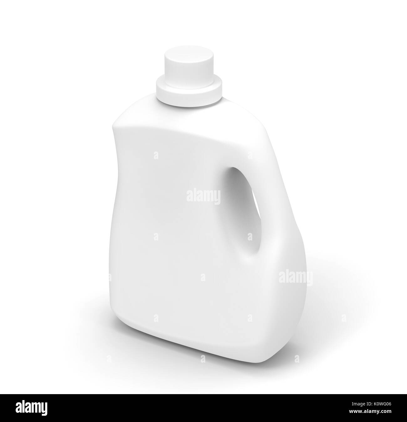 Blank laundry detergent bottle, white container mockup in 3d rendering ...