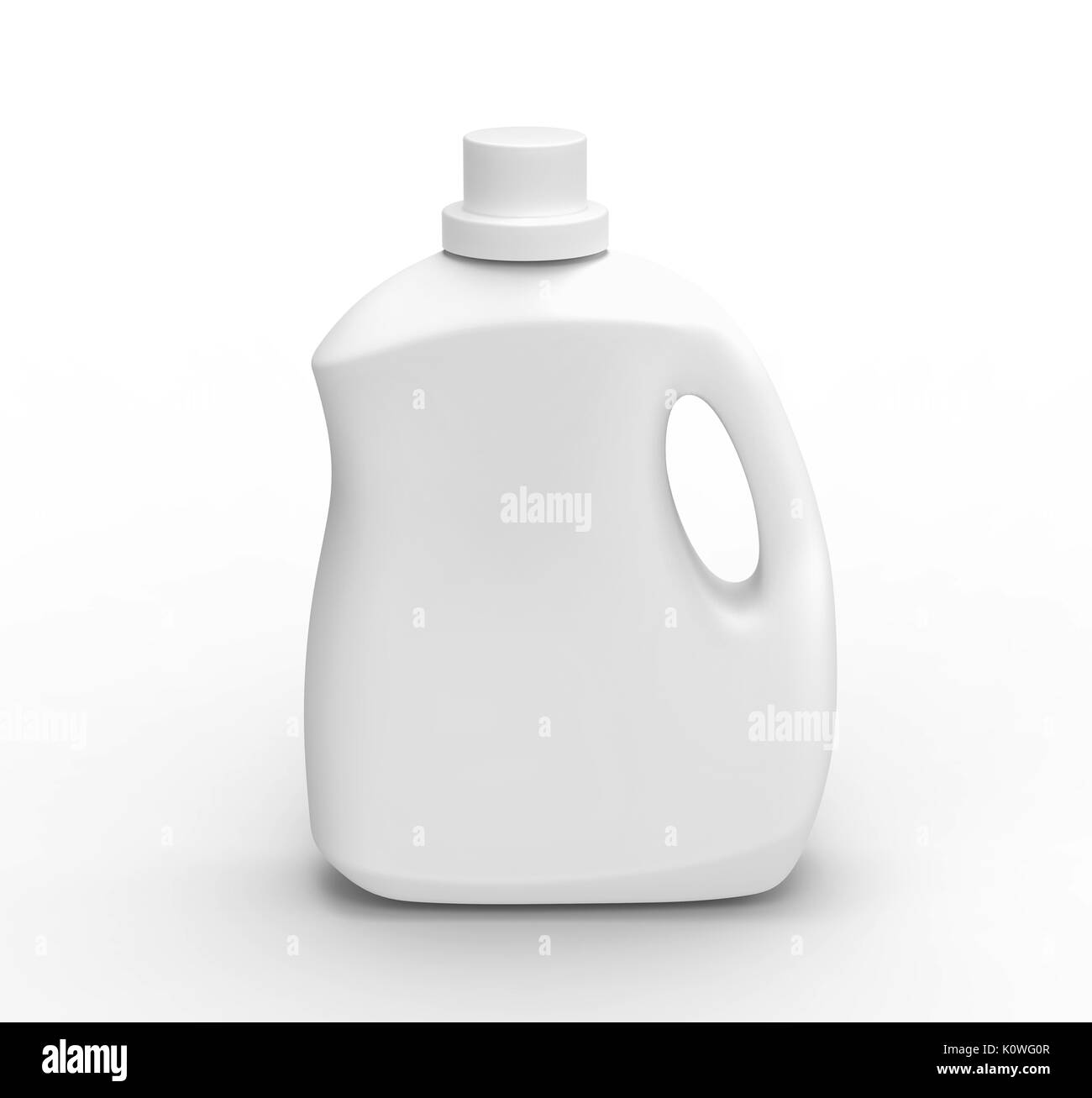 Blank laundry detergent bottle, white container mockup in 3d rendering ...