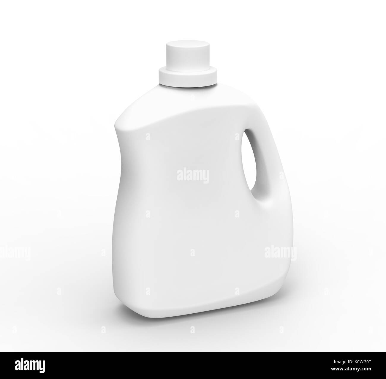 Blank laundry detergent bottle, white container mockup in 3d rendering ...