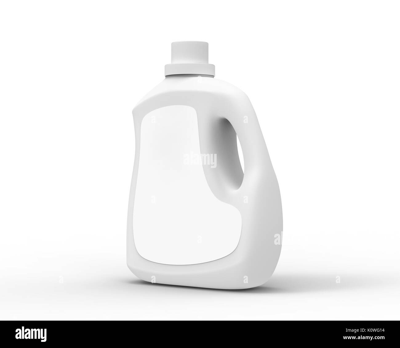 Blank laundry detergent bottle, white container mockup with label in 3d ...