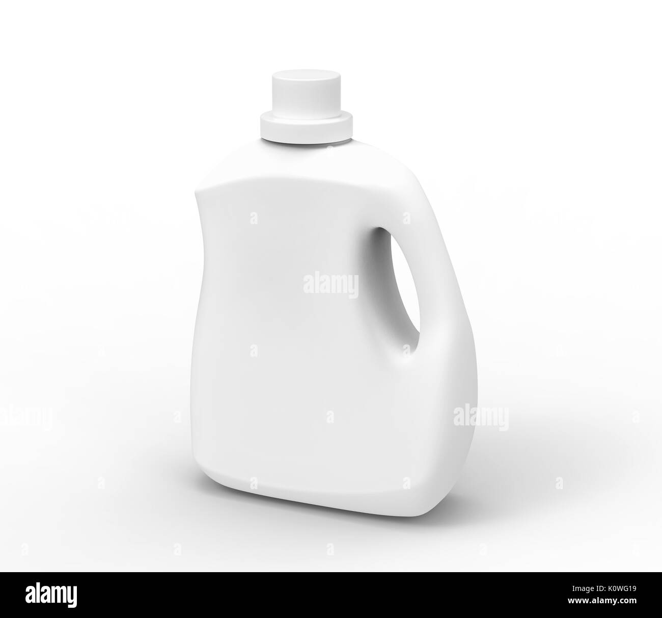 Blank laundry detergent bottle, white container mockup in 3d rendering ...