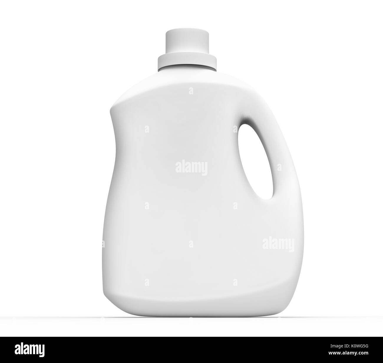 Blank laundry detergent bottle, white container mockup in 3d rendering ...