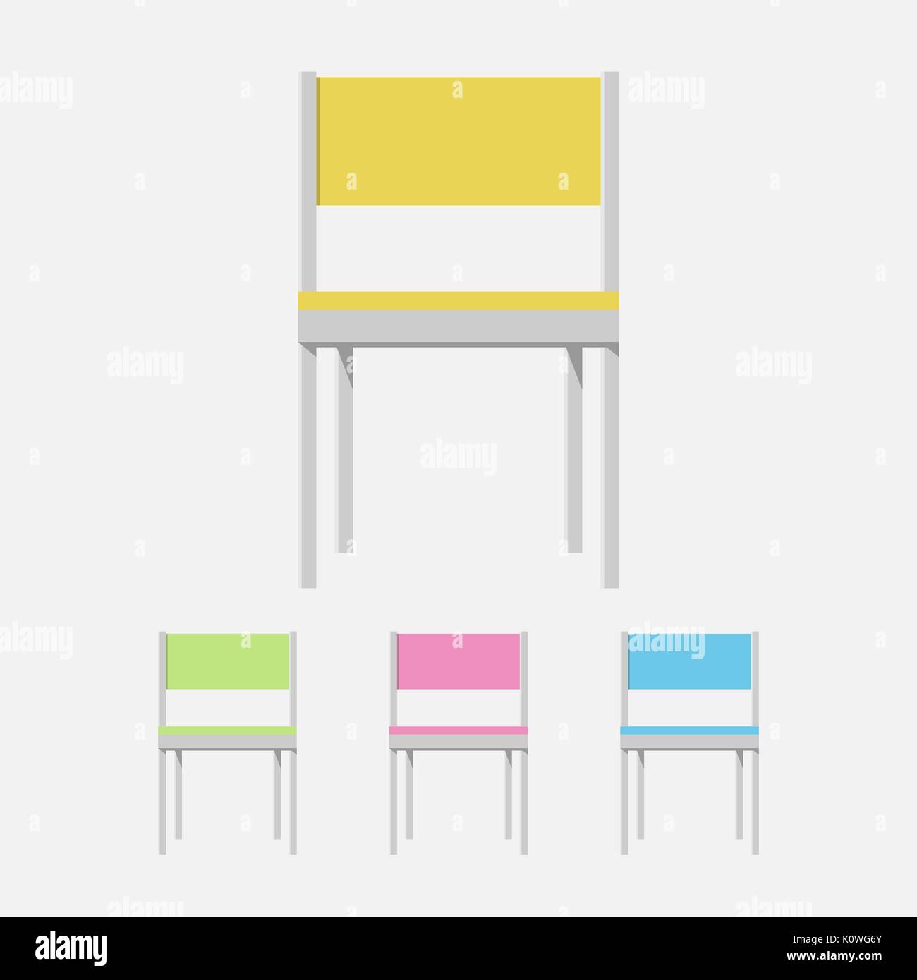 Flat office modern metal chair isolated.Vector illustration Stock ...