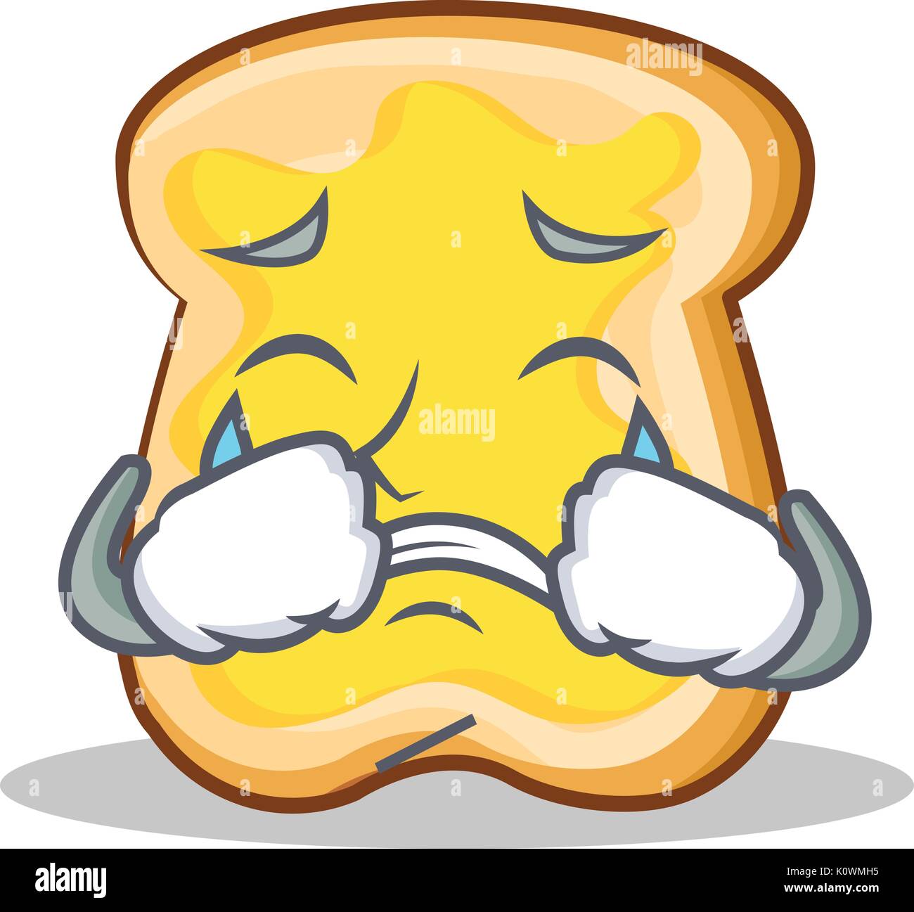 Crying slice bread cartoon character Stock Vector Image & Art - Alamy